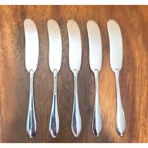 5 Tiffany and Co Faneuil Sterling Silver Butter Spreaders 5 7/8" MONO "WHV"